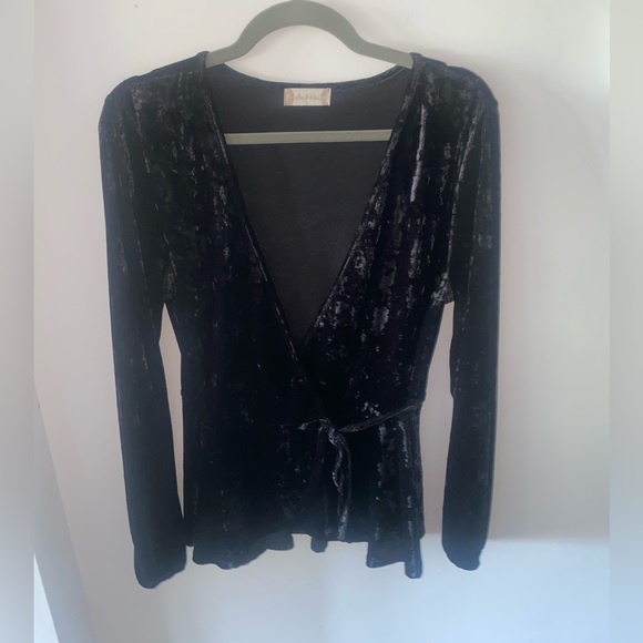 Long sleeve velvet tie top from Altar’d State surplice - Picture 3 of 5